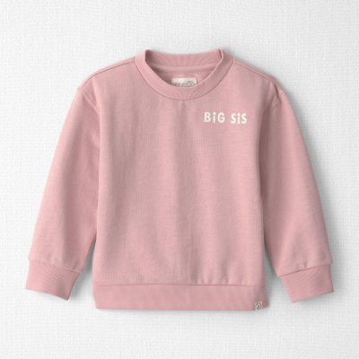 Toddler Girl Organic Cotton Big Sis Pullover