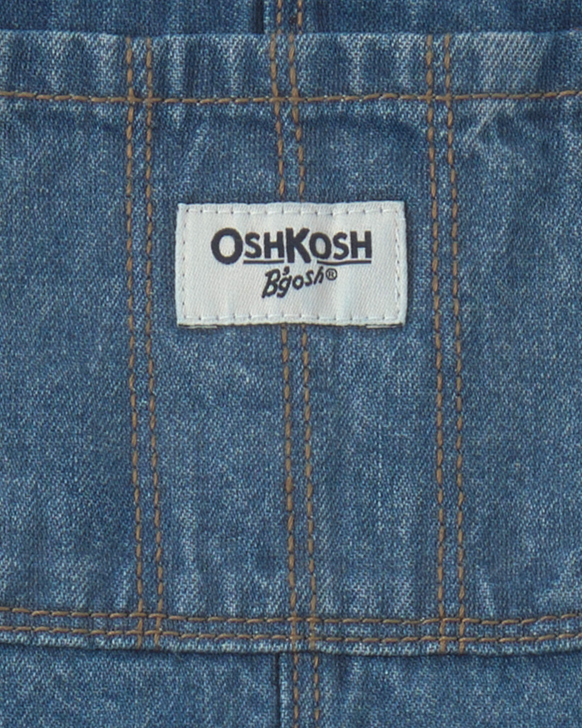 Toddler Girl Wide-Leg Overalls - Medium Wash - Image 4