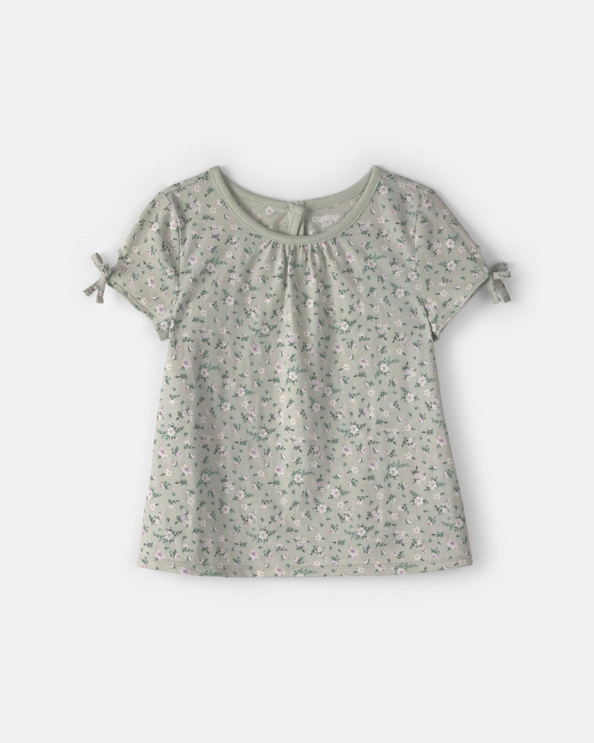Toddler Girl Floral Puff-Sleeve Top - Green