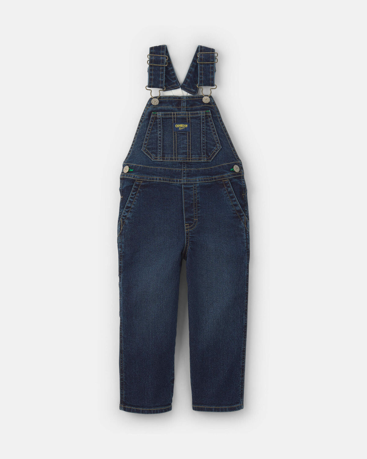 Toddler Elastic Strap Denim Overalls - Dark Wash