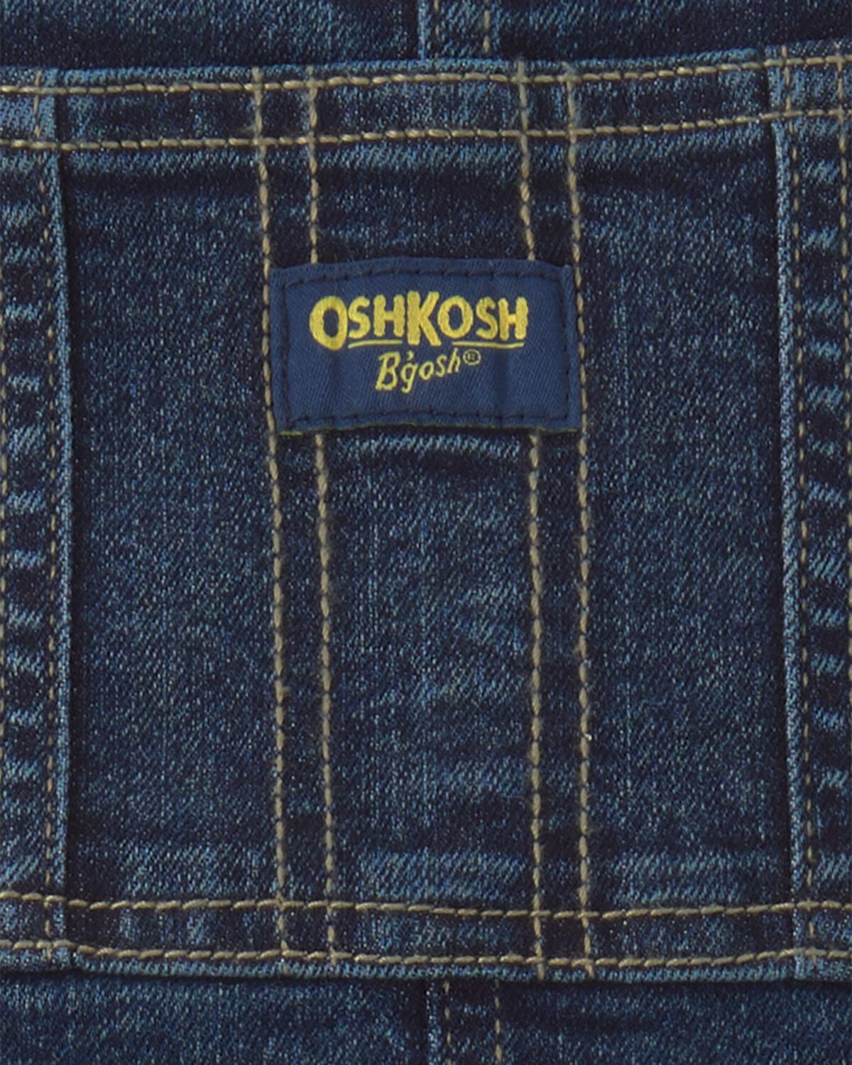 Toddler Elastic Strap Denim Overalls - Dark Wash - Image 3