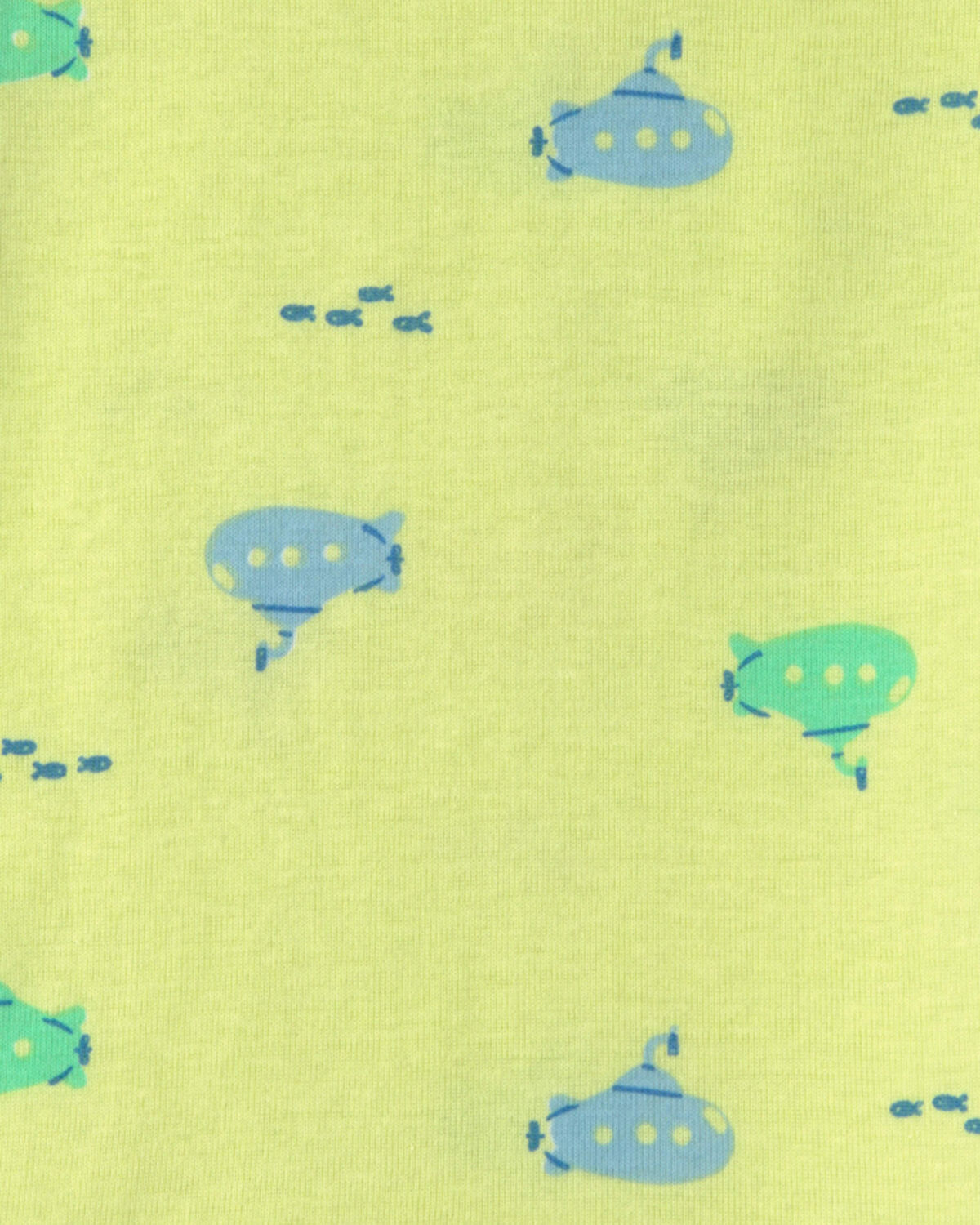 Toddler Boy Pufferfish 100% Cotton 4-Piece Pajama Set - Blue/Yellow - Image 3