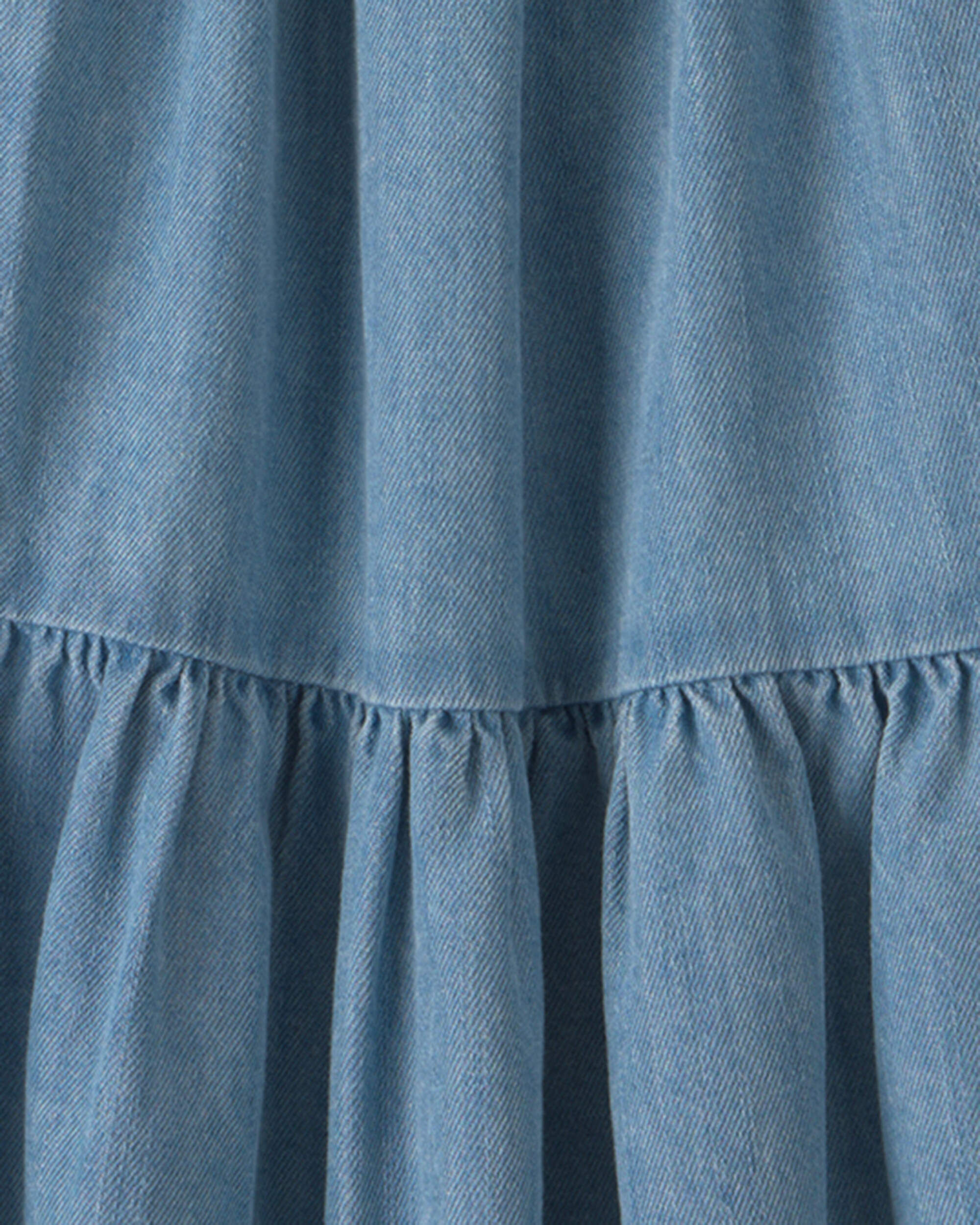 Toddler Girl Chambray Sleeveless Dress - Image 4
