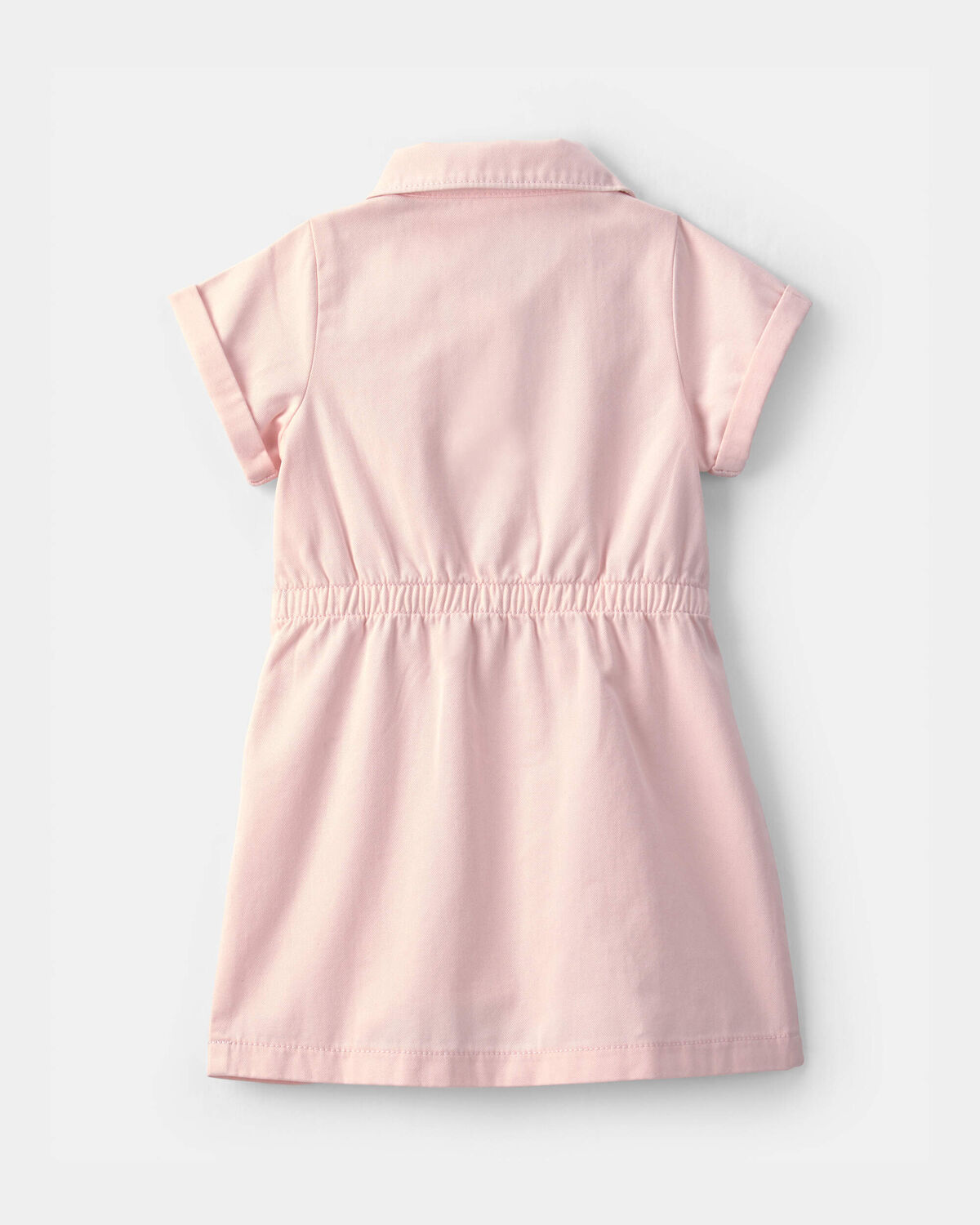 Toddler Girl Twill Button-Up Utility Dress - Pink - Image 2