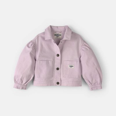 Toddler Girl Twill Bomber Jacket - Purple