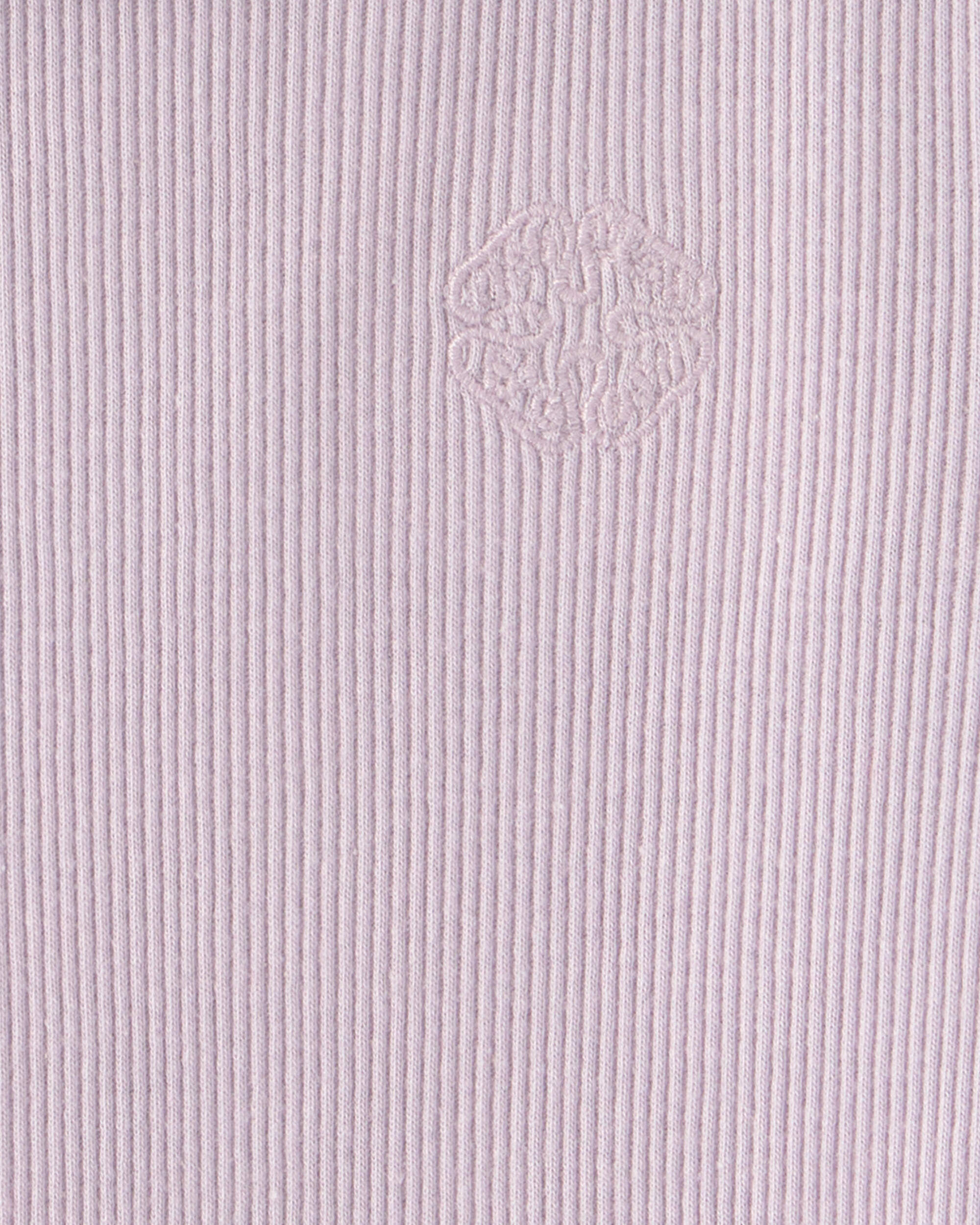Toddler Girl Logo Embroidered Ribbed Tee - Purple - Image 3