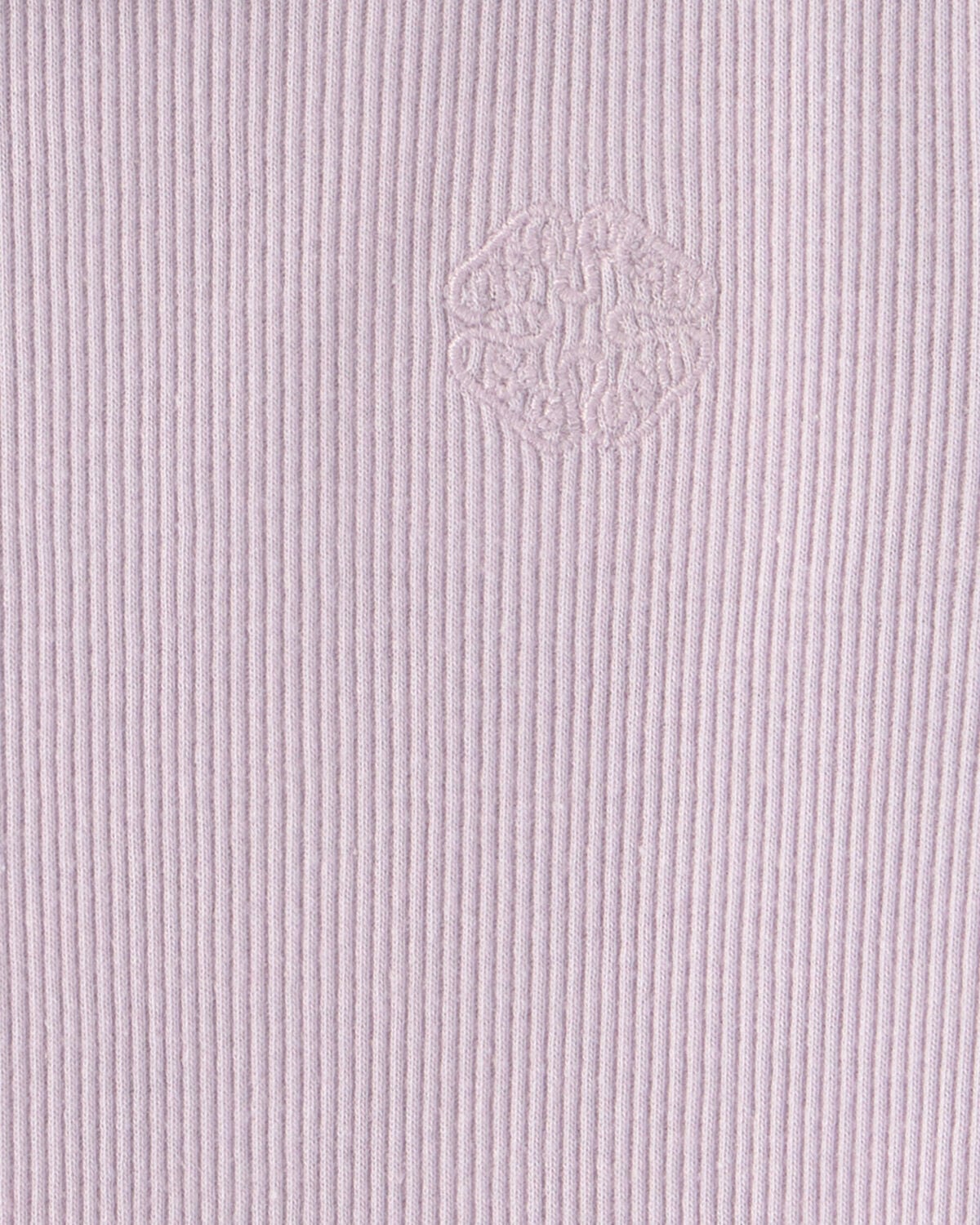 Toddler Girl Logo Embroidered Ribbed Tee - Purple - Image 2