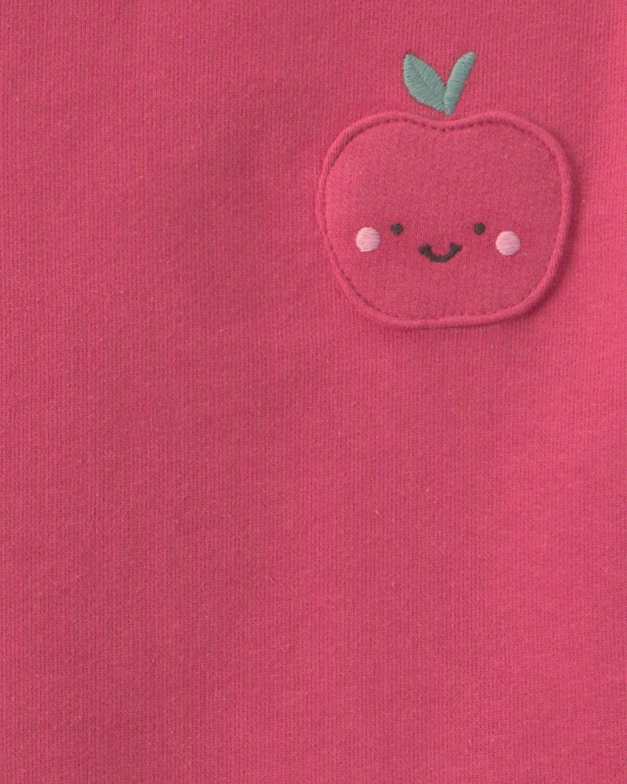 Toddler Girl 2-Piece Apple French Terry Long-Sleeve Top & Skort Set - Pink - Image 5