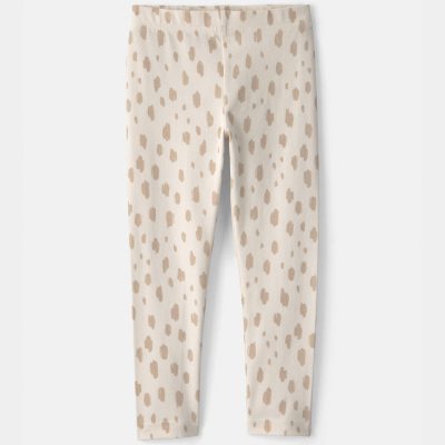 Toddler Girl Dots Pull-On Stretch Leggings - Cream