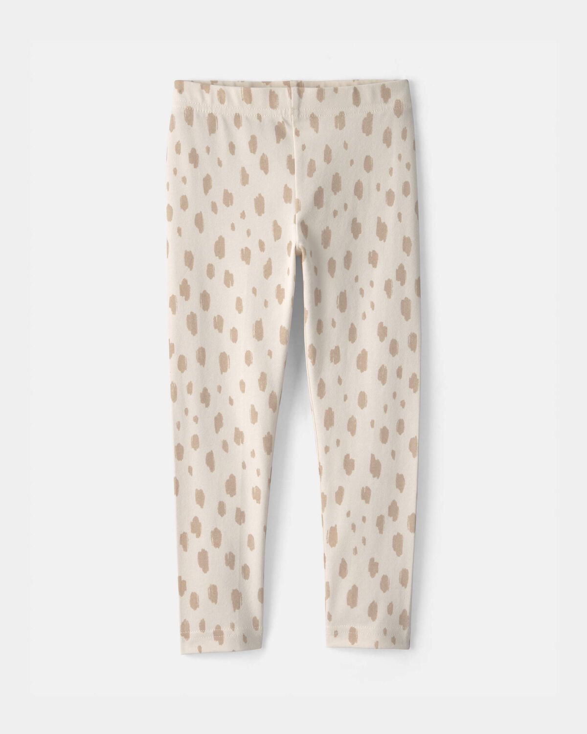 Toddler Girl Dots Pull-On Stretch Leggings - Cream