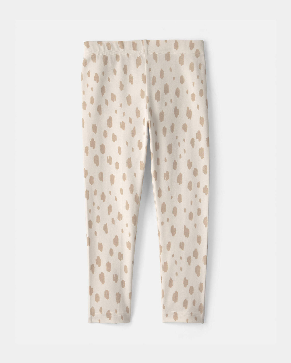 Toddler Girl Dots Pull-On Stretch Leggings - Cream - Image 2