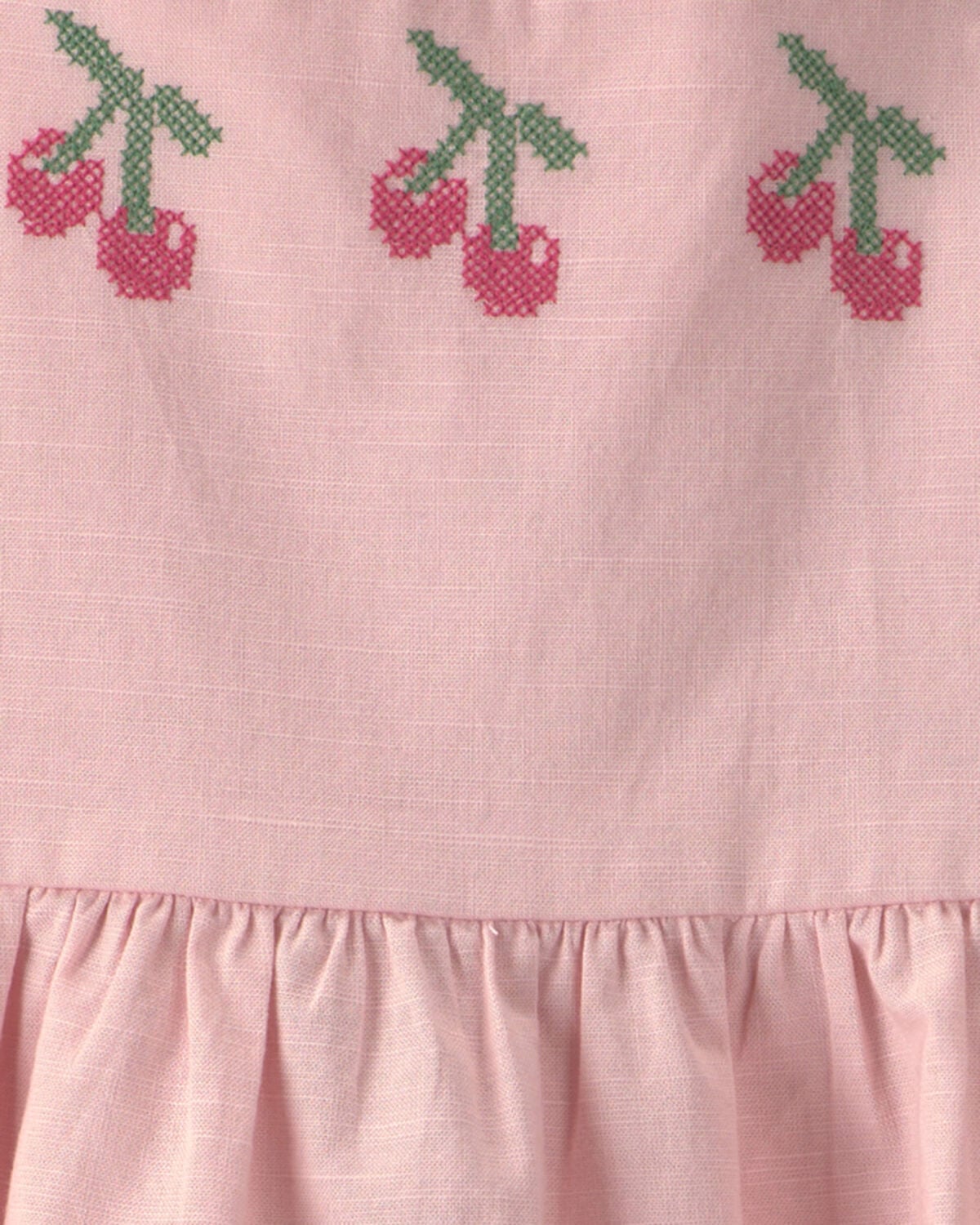 Toddler Girl Cherry Sleeveless Dress - Pink - Image 3