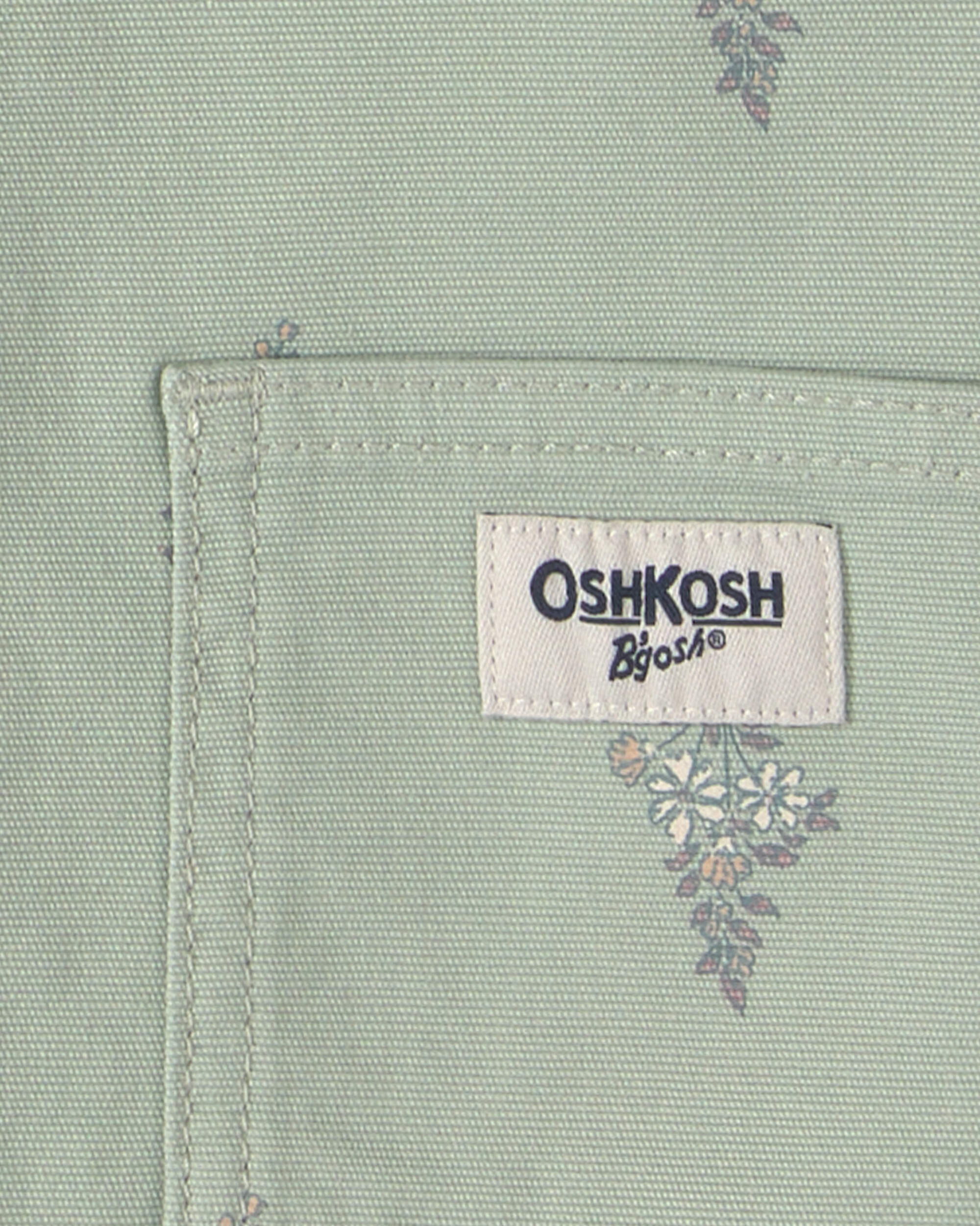 Toddler Girl Floral Canvas Jacket - Green - Image 3