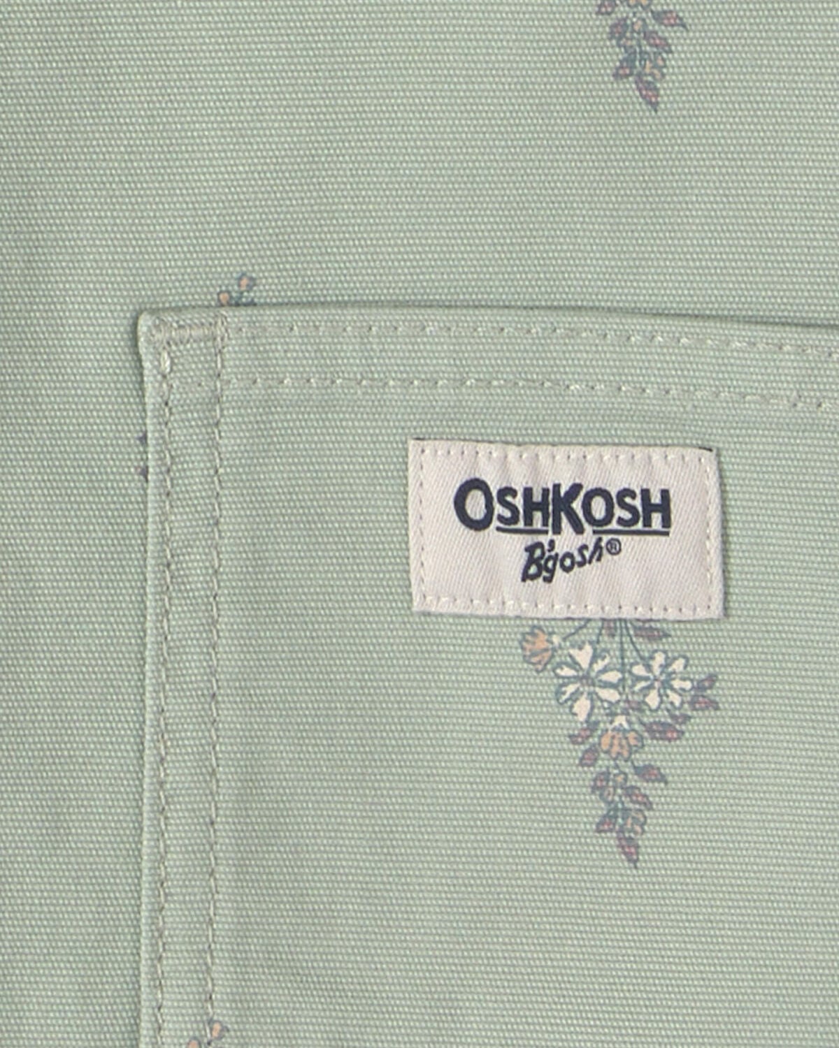 Toddler Girl Floral Canvas Jacket - Green - Image 2