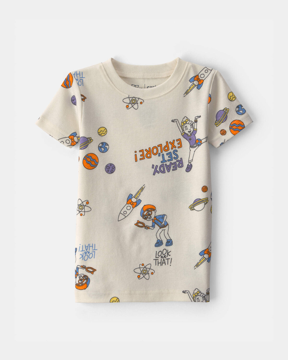 Toddler 2-Piece Blippi Short-Sleeve Pajama Set - Cream - Image 2