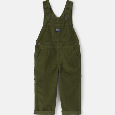 Toddler Corduroy Overalls - Olive Green