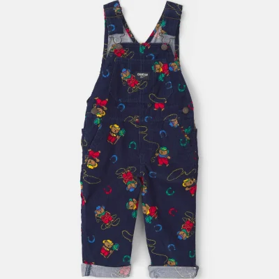Toddler Bear Corduroy Overalls - Navy Blue