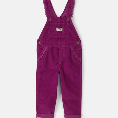 Toddler Girl Corduroy Overalls - Purple