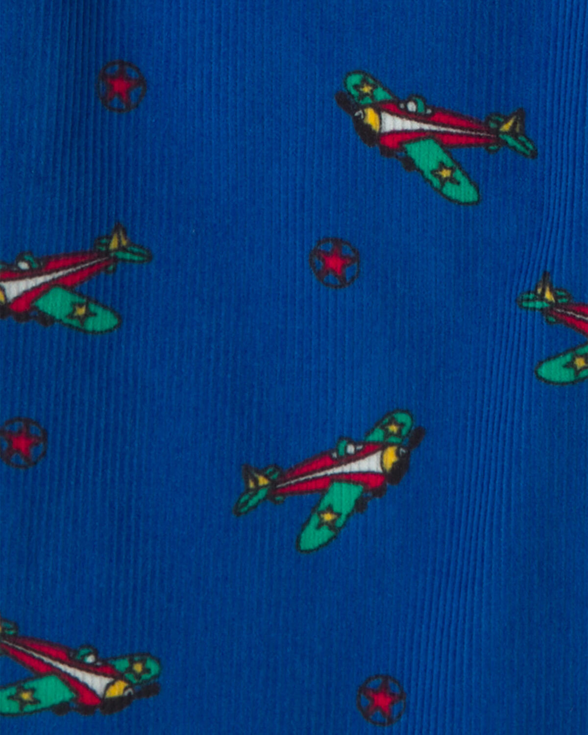Toddler Boy Airplane Corduroy Overalls - Blue - Image 3