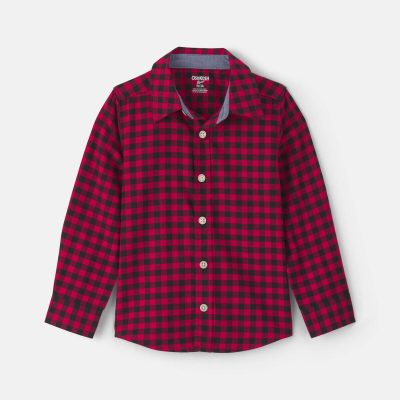 Toddler Boy Buffalo Check Long-Sleeve Shirt- Red/Black