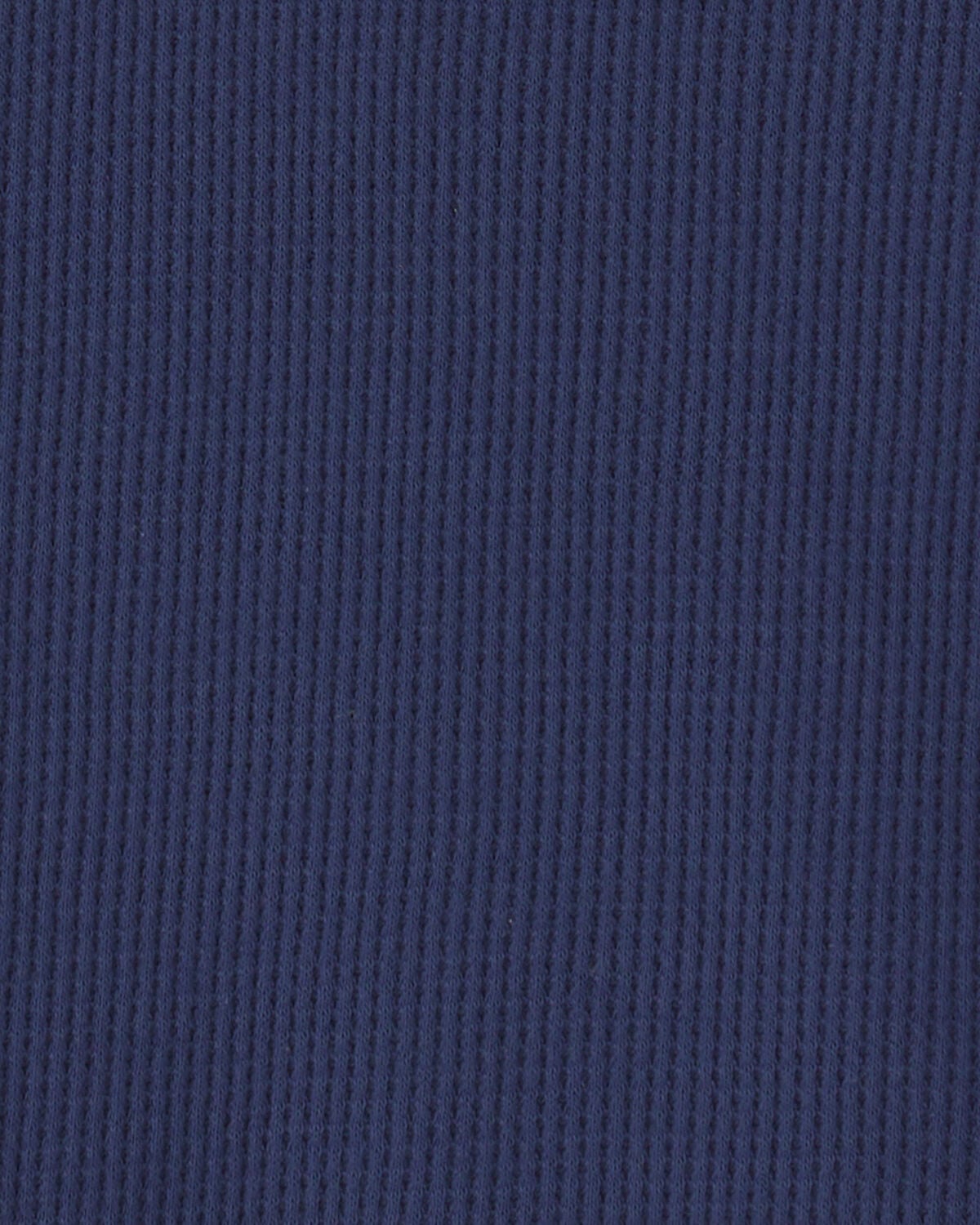 Toddler Boy Thermal Long-Sleeve Hoodie Top - Navy Blue - Image 2