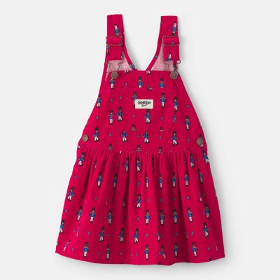 Toddler Girl Nutcracker Corduroy Skirtall - Red