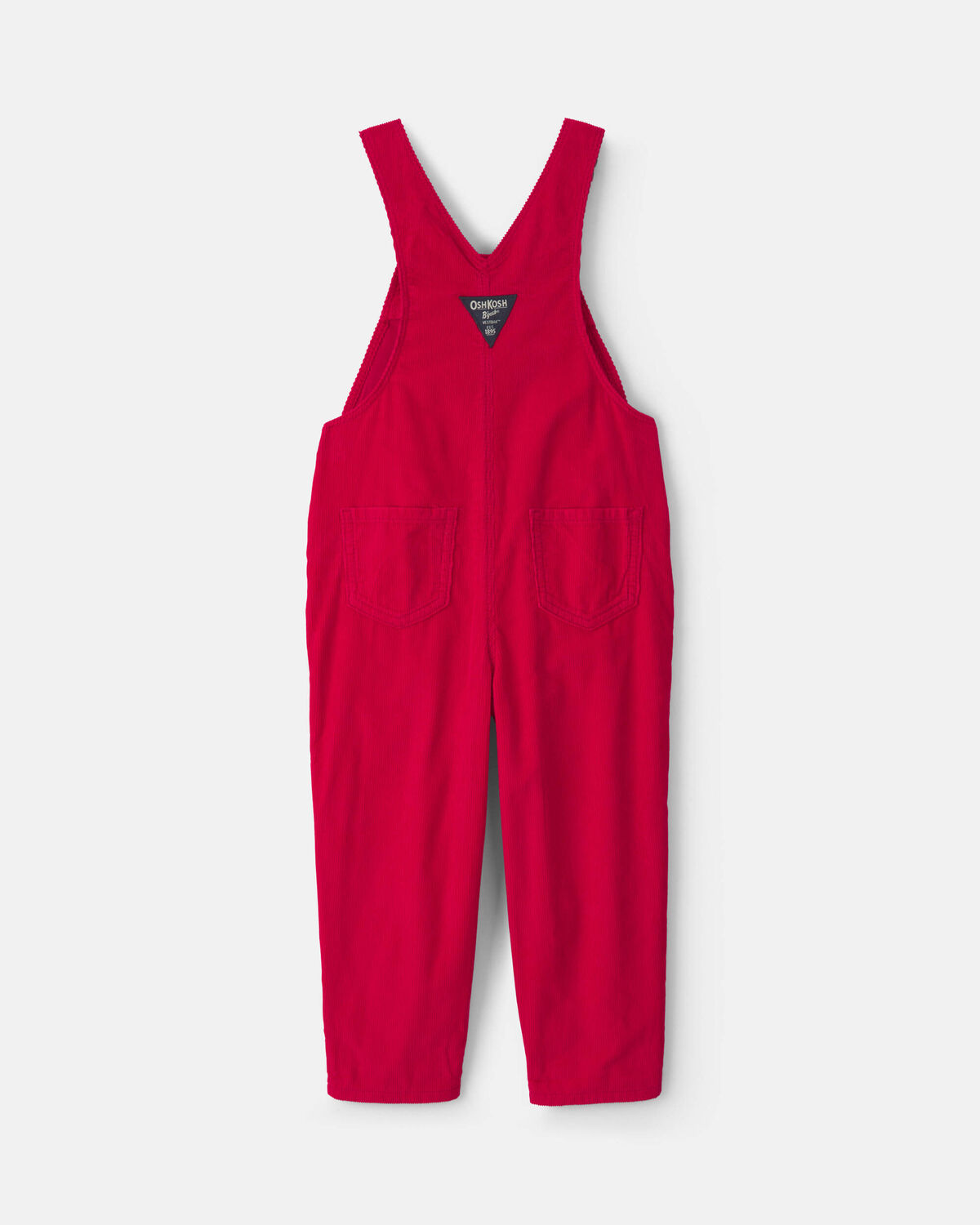 Toddler Girl Corduroy Overalls - Red - Image 2