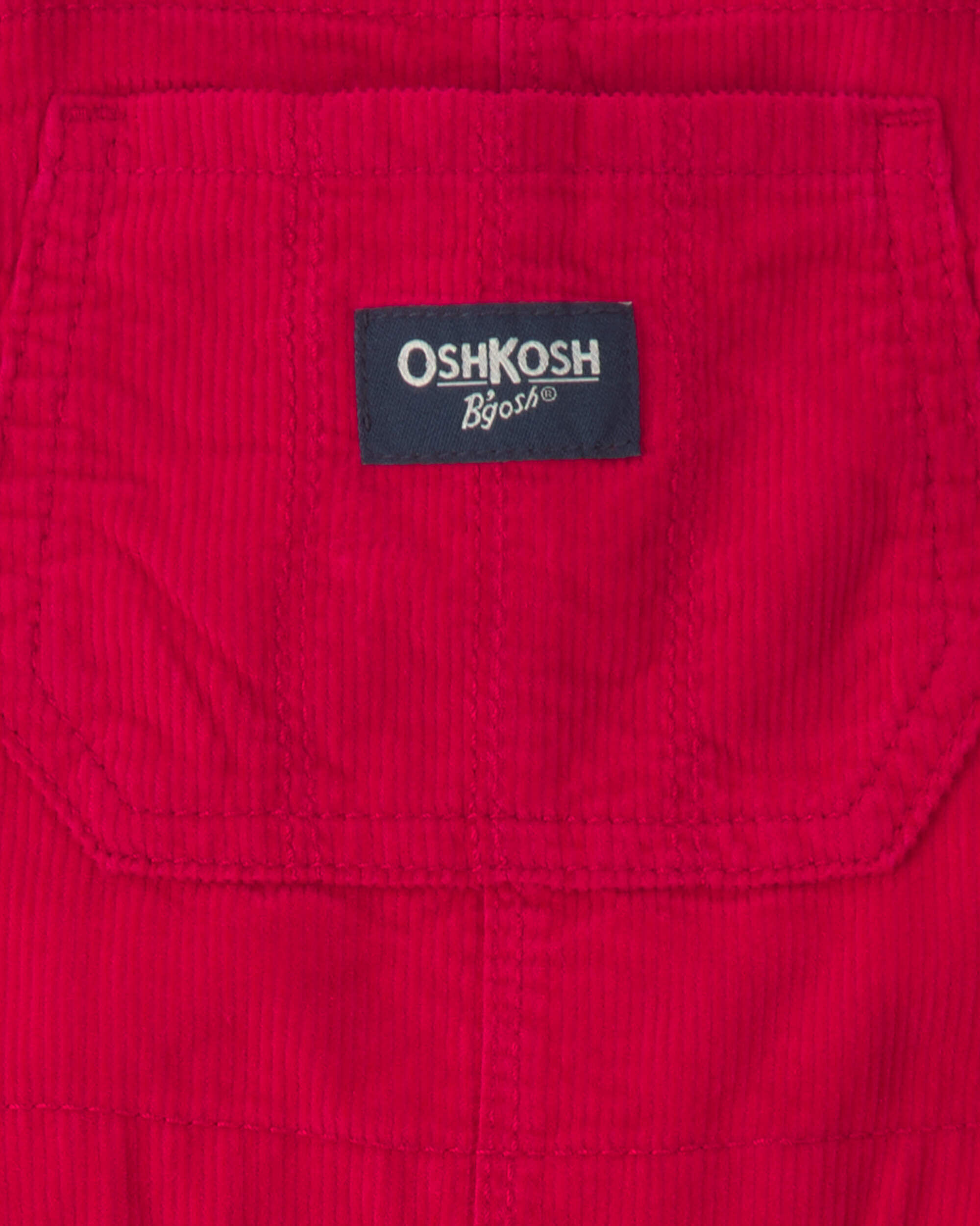 Toddler Girl Corduroy Overalls - Red - Image 4