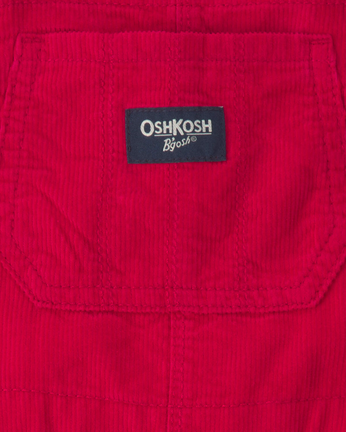 Toddler Girl Corduroy Overalls - Red - Image 3