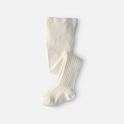 Toddler Girl Ribbed Tights - Ivory