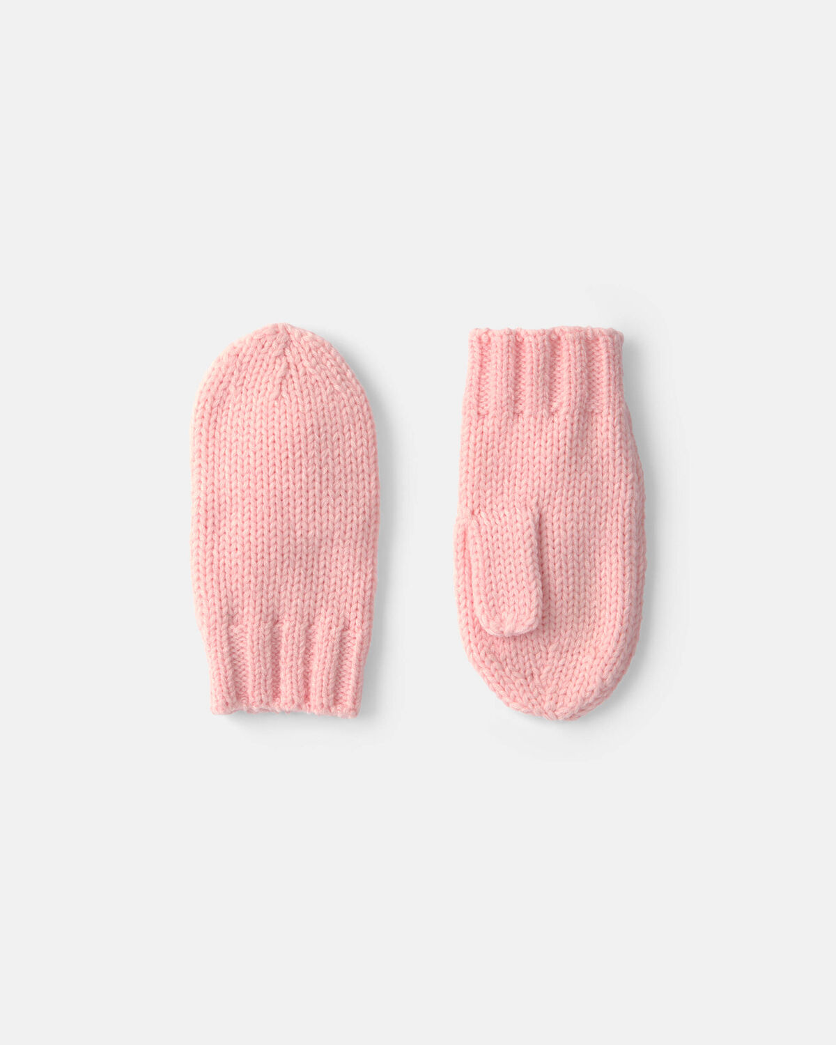 Toddler Girl Ribbed Mittens - Light Pink