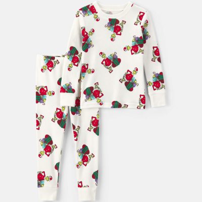 Toddler 2-Piece Dr. Seuss™ The Grinch Christmas 100% Cotton Snug Fit Pajama Set - Ivory