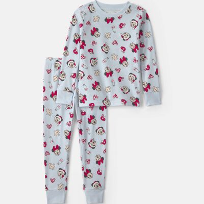 Toddler 2-Piece Disney Mickey Mouse Christmas 100% Cotton Snug Fit Pajama Set - Blue