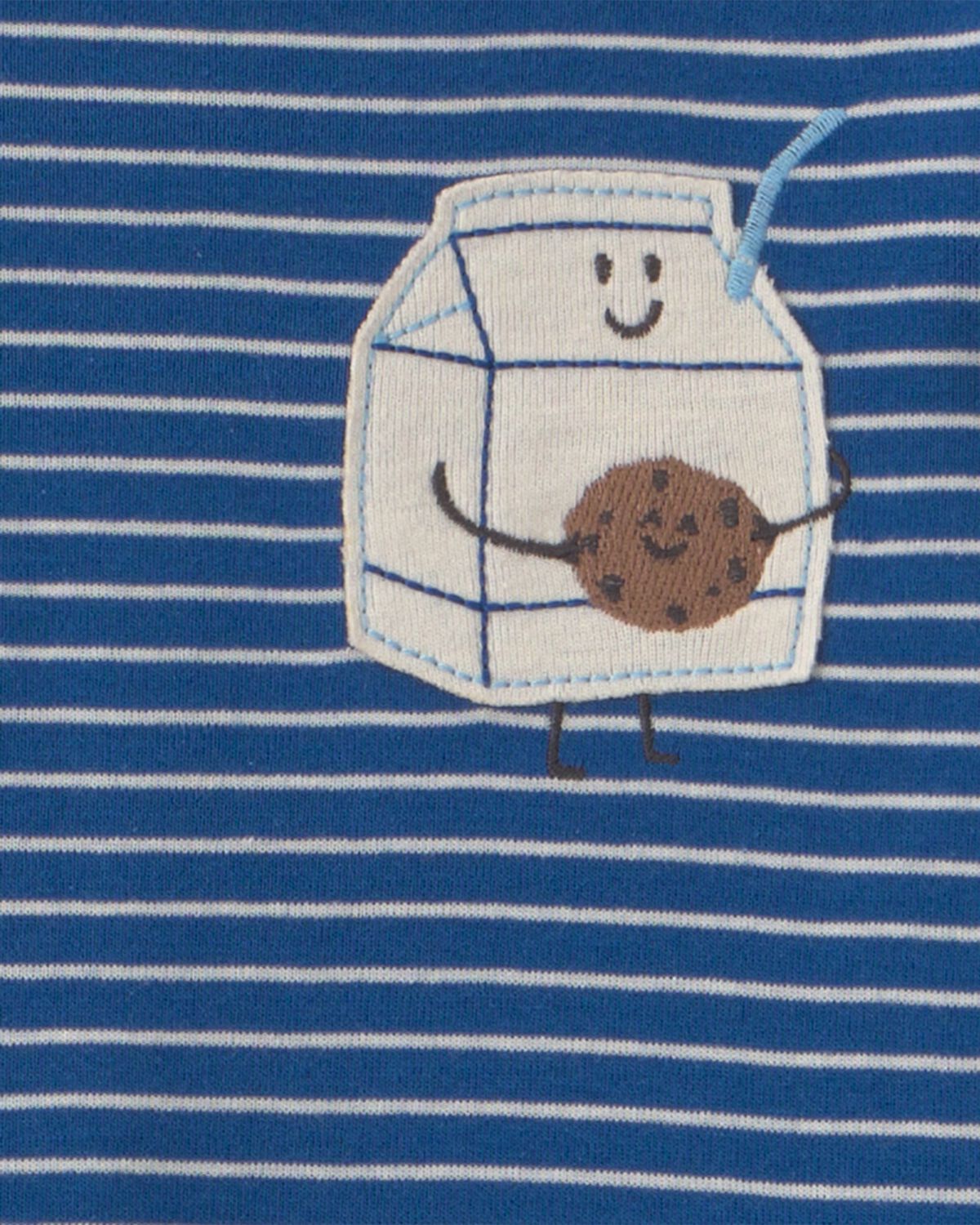 Toddler Boy 4-Piece Milk & Cookies 100% Cotton Snug Fit Pajama Set - Blue - Image 2