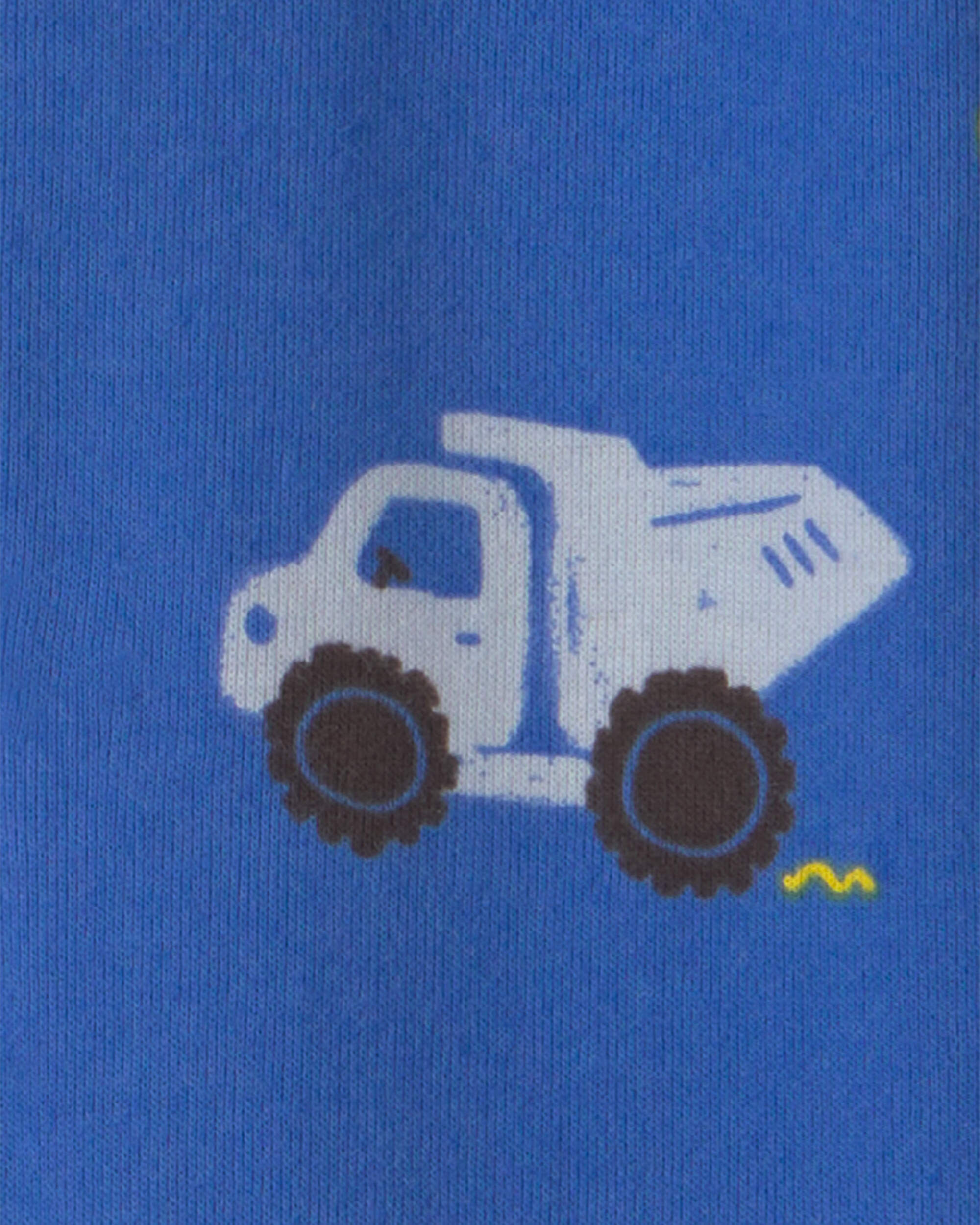 Toddler Boy 1-Piece Construction 100% Cotton Snug Fit Footed Pajama - Blue - Image 4