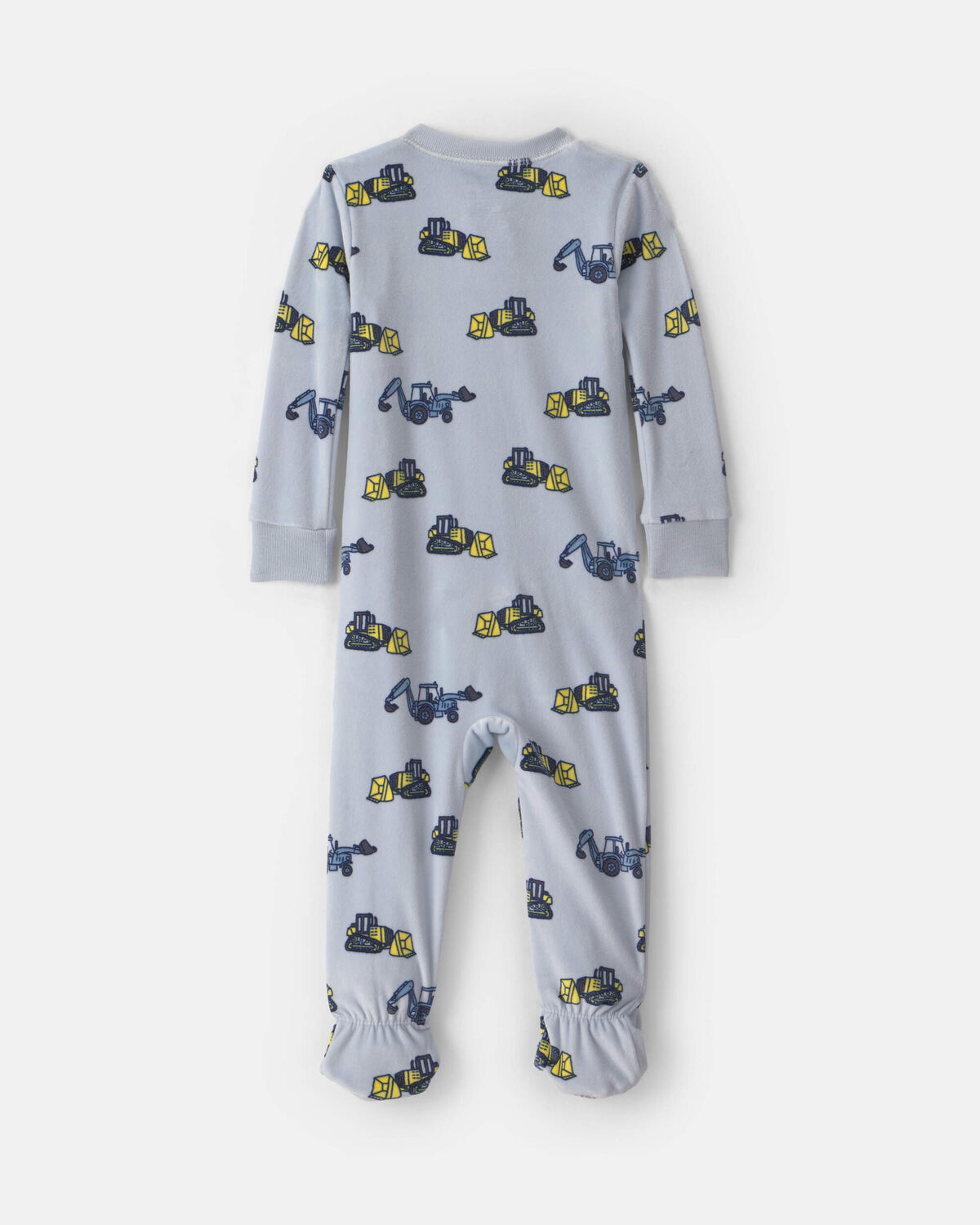 Toddler Boy 1-Piece Construction DreamPlush Snug Fit Footed Pajama - Blue - Image 2