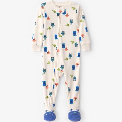 Toddler Boy 1-Piece Monster DreamPlush Snug Fit Footed Pajama - Cream