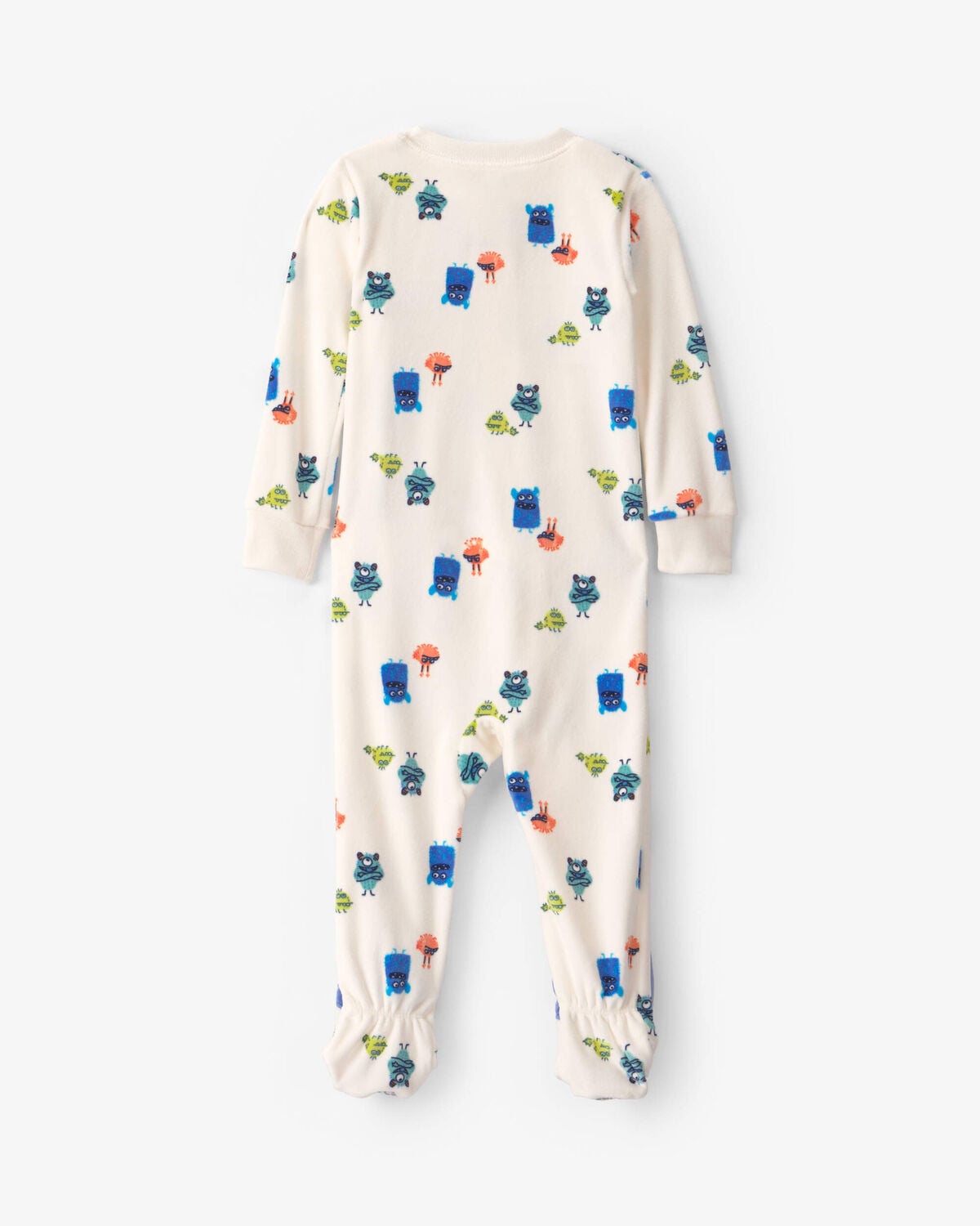 Toddler Boy 1-Piece Monster DreamPlush Snug Fit Footed Pajama - Cream - Image 2