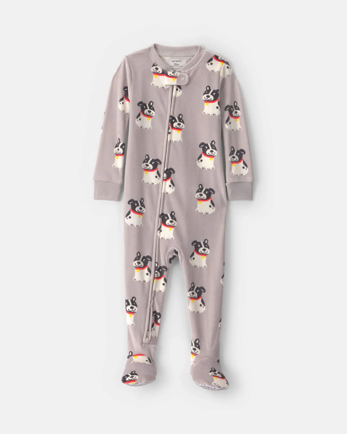 Toddler Boy 1-Piece Dog DreamPlush Snug Fit Footed Pajama - Grey