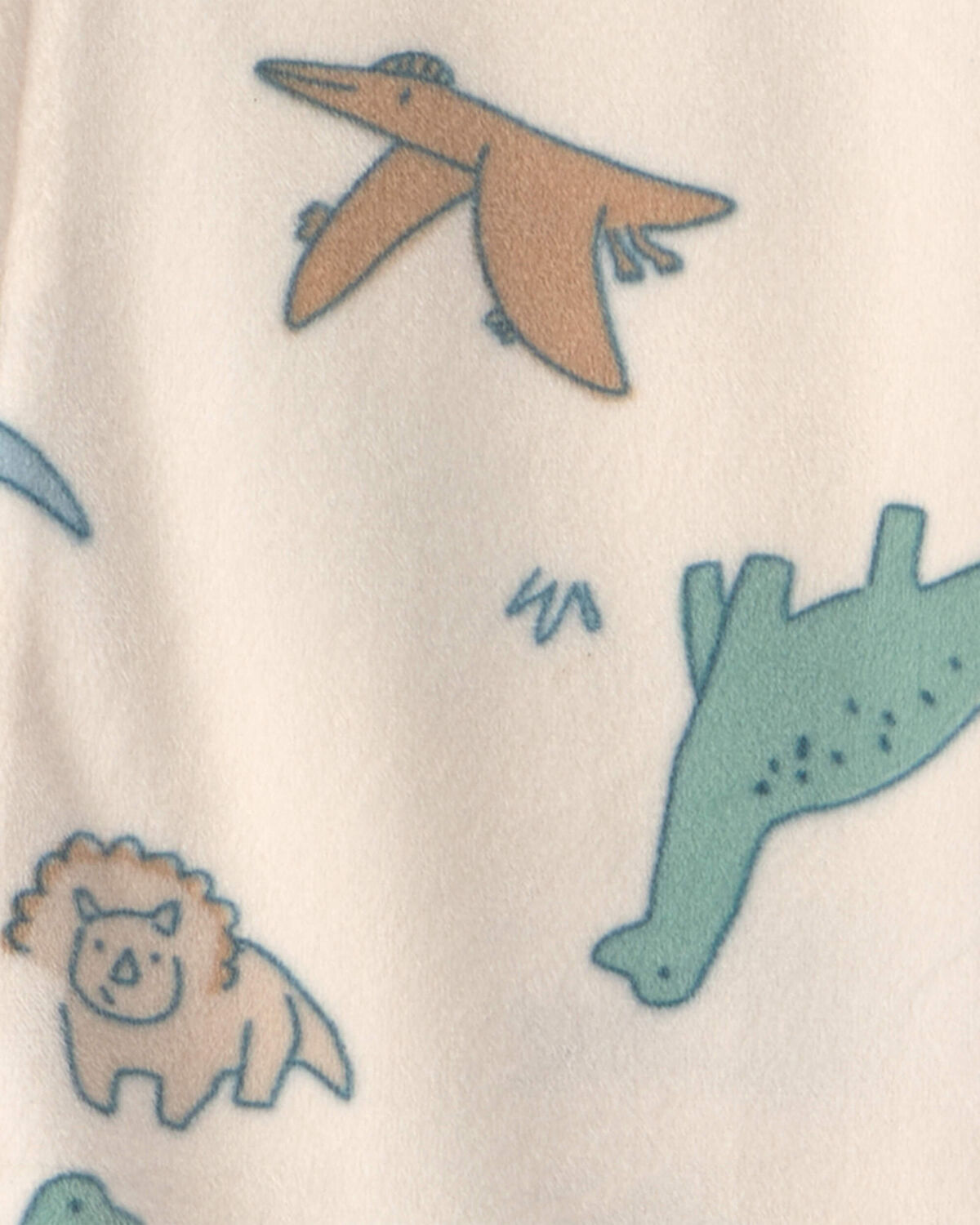 Toddler Boy 1-Piece Dino DreamPlush Snug Fit Pajama - Cream - Image 3