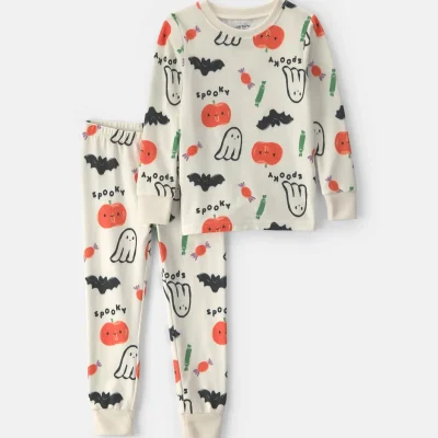 Toddler Halloween Print 2-Piece Pajama Set - Cream