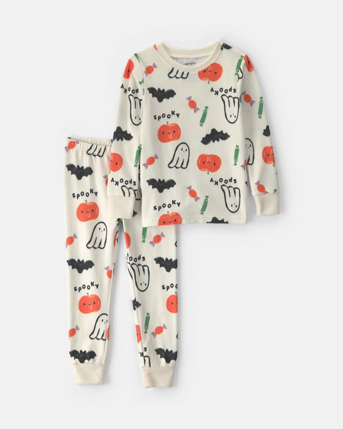 Toddler Halloween Print 2-Piece Pajama Set - Cream