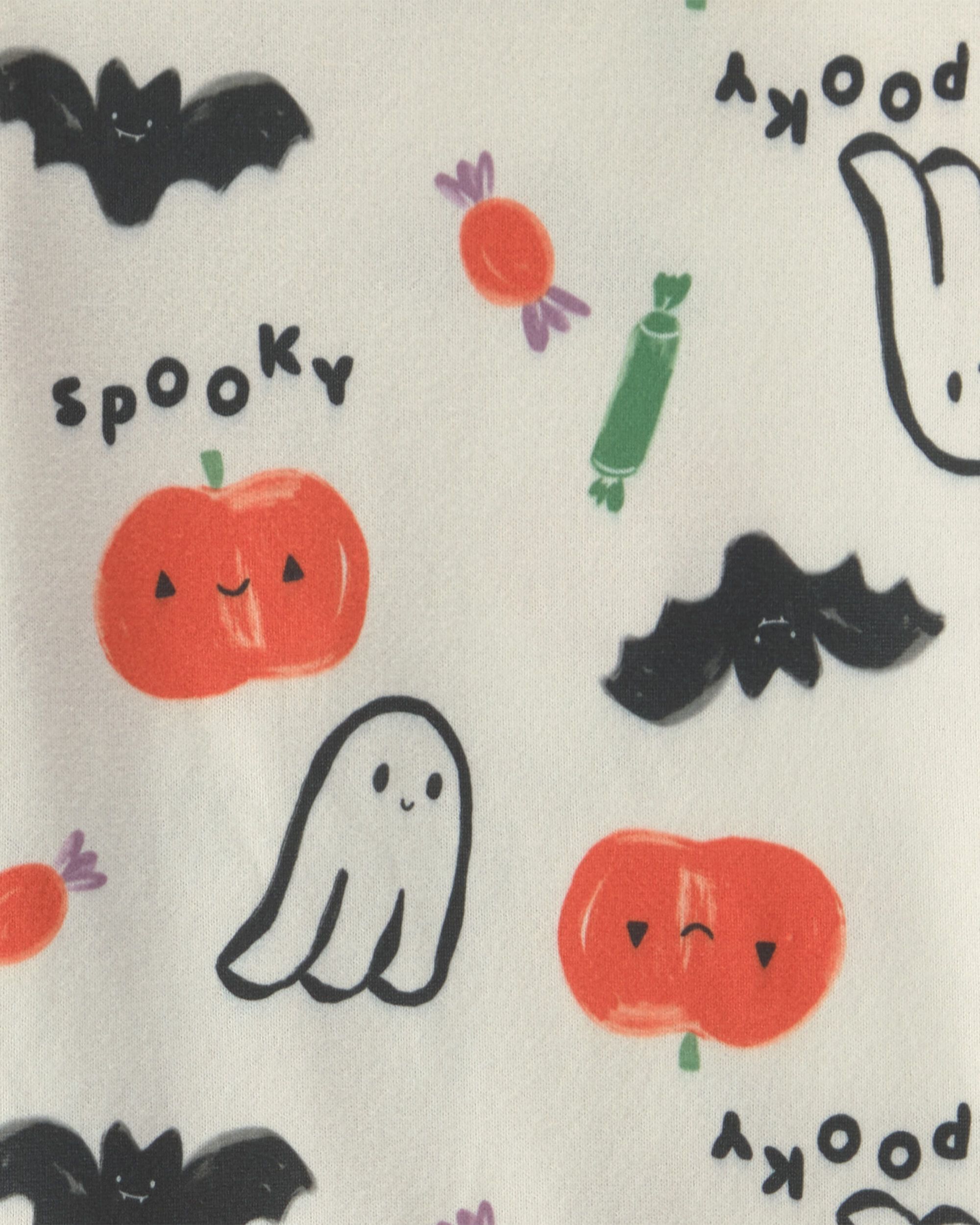 Toddler Halloween Print 2-Piece Pajama Set - Cream - Image 5
