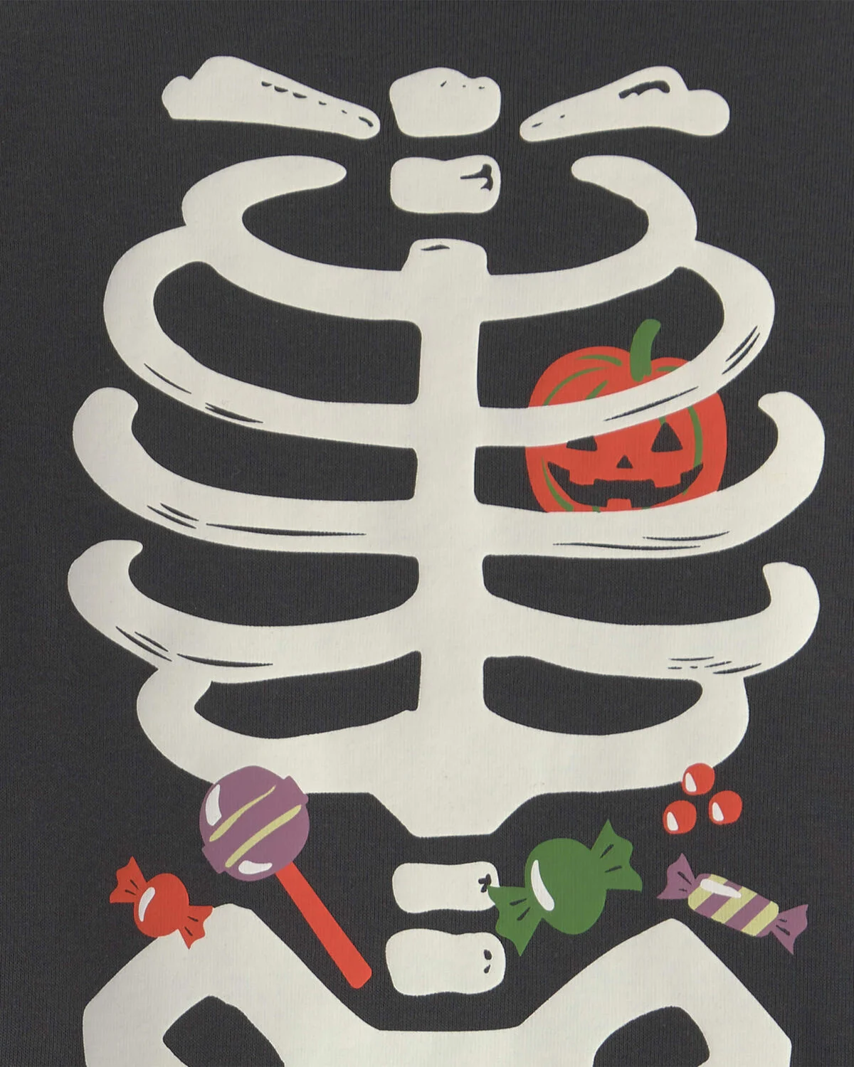 Toddler 2-Piece Halloween Glow in the Dark Skeleton 100% Cotton Snug Fit Pajama Set - Charcoal - Image 4