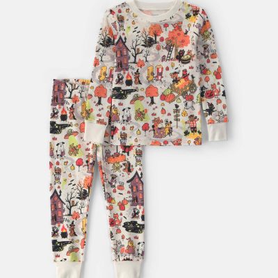 Toddler 2-Piece Halloween Scavenger Hunt 100% Cotton Snug Fit Pajama Set