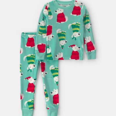 Toddler 2-Piece Christmas DreamPlush Snug Fit Pajama Set - Green