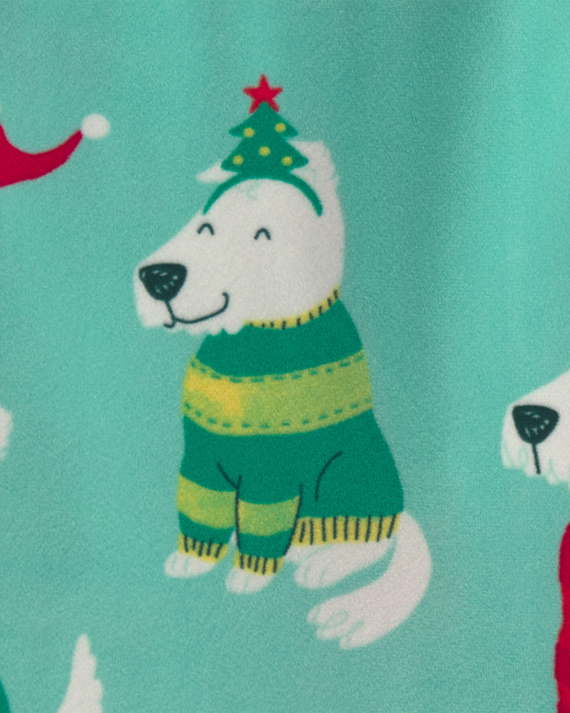 Toddler 2-Piece Christmas Gingerbread DreamPlush Snug Fit Pajama Set - Green - Image 5