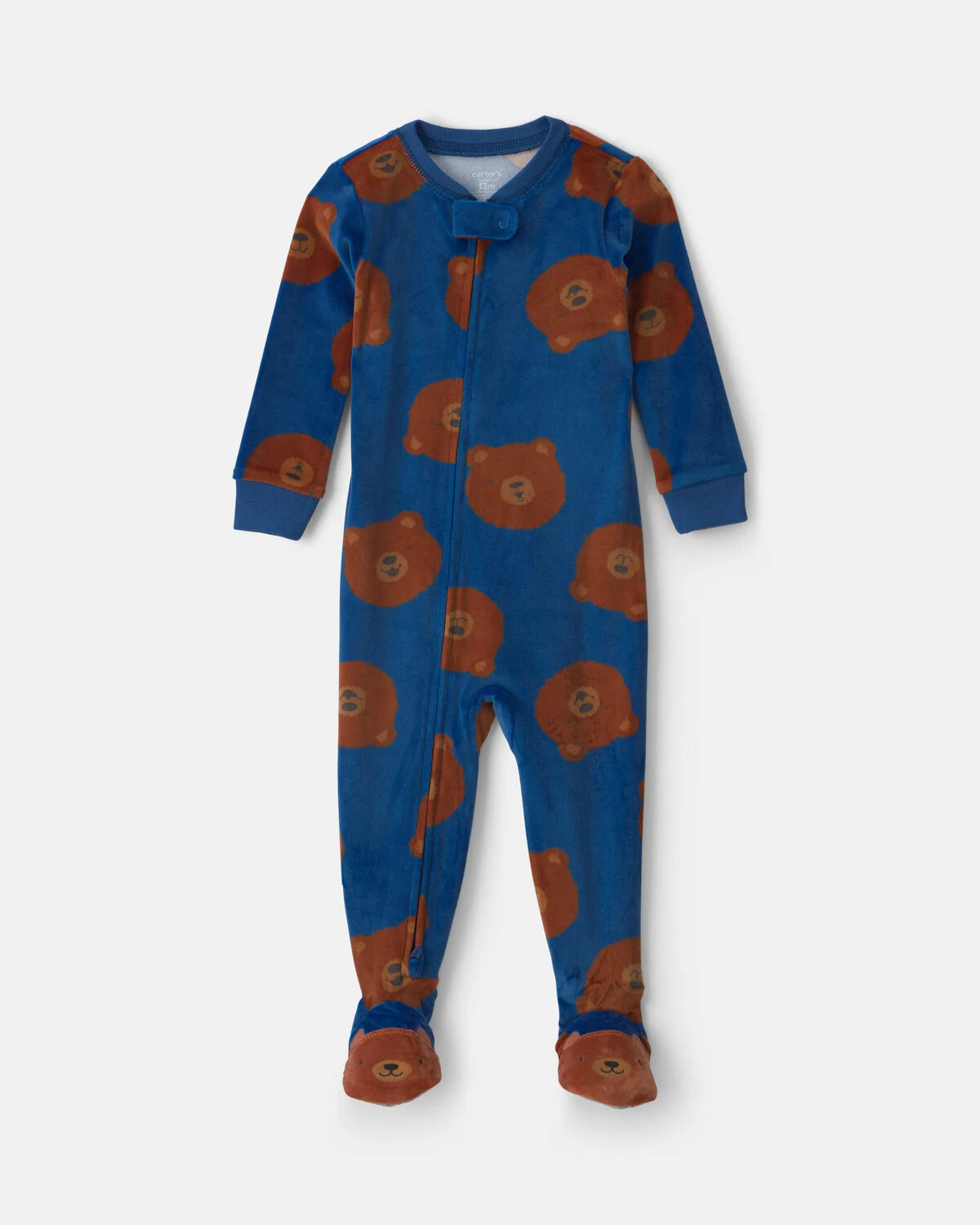 Toddler Boy 1-Piece Bear DreamPlush Snug Fit Footed Pajama - Navy Blue