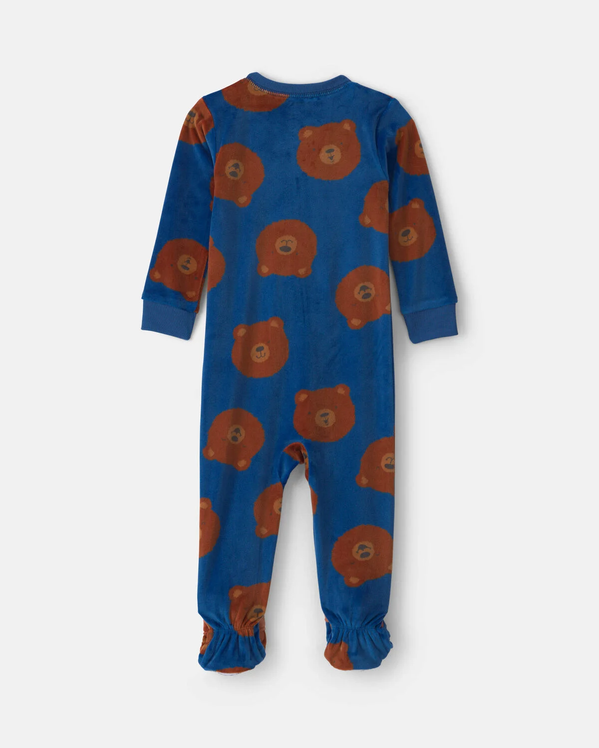 Toddler Boy 1-Piece Bear DreamPlush Snug Fit Footed Pajama - Navy Blue - Image 2
