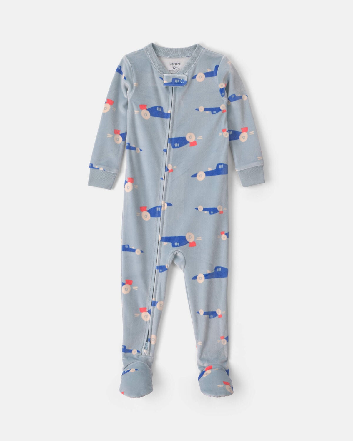 Toddler Boy 1-Piece Cars DreamPlush Snug Fit Footed Pajama - Blue